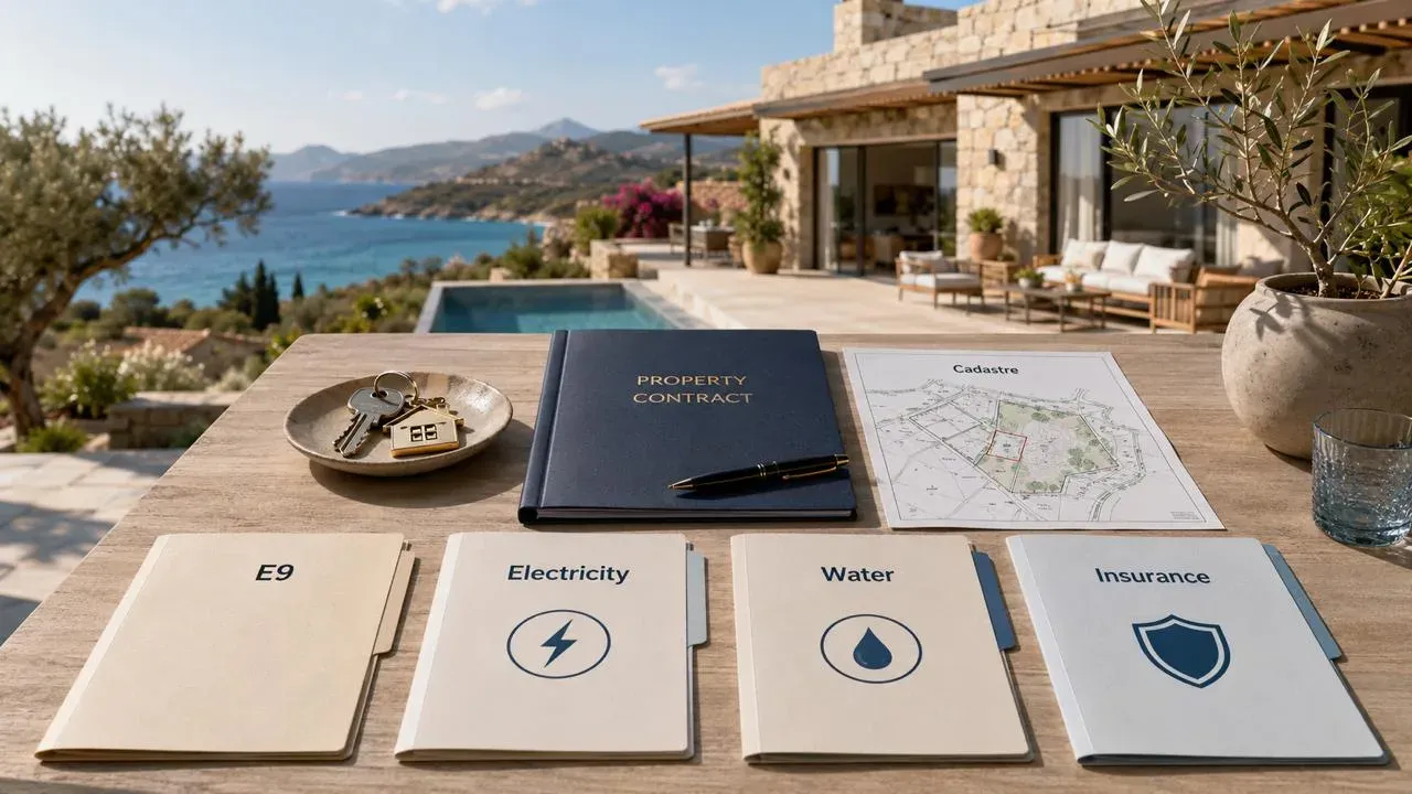 What to do after buying property: E9, cadastre, electricity, water, and insurance