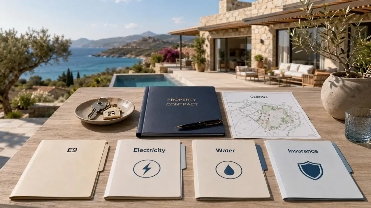 What to do after buying property: E9, cadastre, electricity, water, and insurance